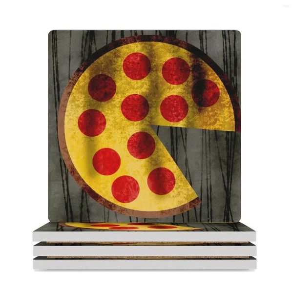Tischsets FNaF3 Burnt Pizza – MtM/More Than Merch Keramikuntersetzer (quadratisch) Teetassenhalter Blumenkaffee