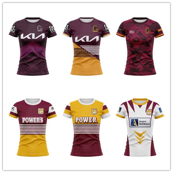 2023 2024 New Brisbane Broncos Home Away Retro Indigenous Anzac Heritage Singlet Home Away Rugby Shirts Damen Sportbekleidung Outdoor Sweatshirts T-Shirts