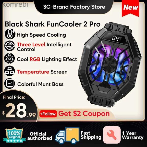 Weiteres Handy-Zubehör Black Shark Fun Cooler 2 Pro Funcooler Flüssigkeitskühlung mit Temperaturanzeige für IPhone Redmi Black Shark ROG 5 Telefon 240222