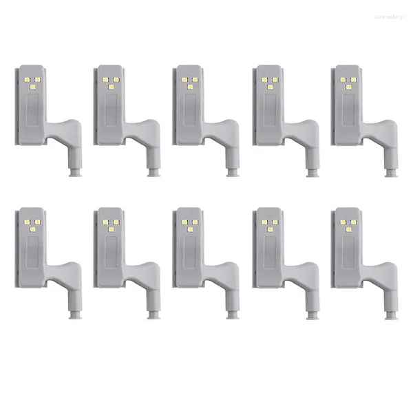 Nachtlichter 10 Stück Universalschrank Kleiderschrank Scharnier LED Batteriesensor 12V für Küche Schlafzimmer Wohnzimmer