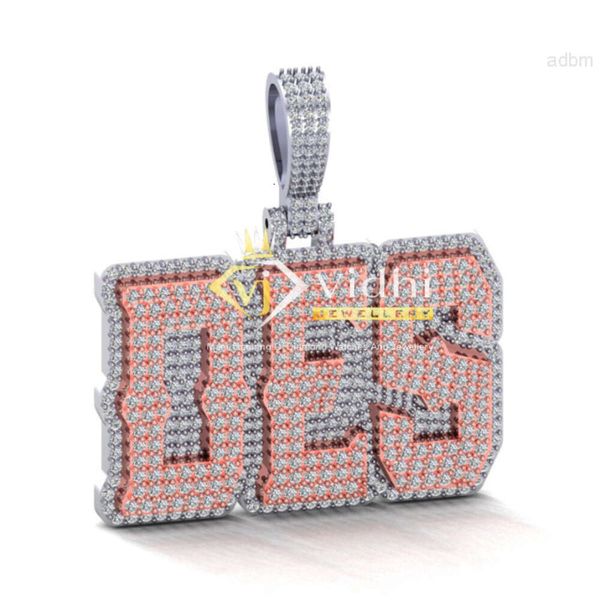 Vidhi Jewellery High-End-Hip-Hop-Anhänger Bling Luxus Iced Out Moissanit 925 Sterling Silber Diamant Charm Custom