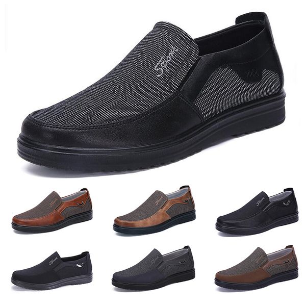 Laufen Frühling Herbst Sommer graue Herren-Halbschuhe atmungsaktiv Blaue weiche geteilte Sohle Dark Khaki Schuhe flache Sohle Herren-Turnschuhe GAI-411