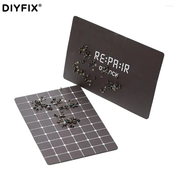 Set di utensili manuali professionali DIYFIX 2UUL 155 98mm Tappetino per riporre viti magnetiche nere Tappetino per organizzazione desktop per riparazione di telefoni cellulari