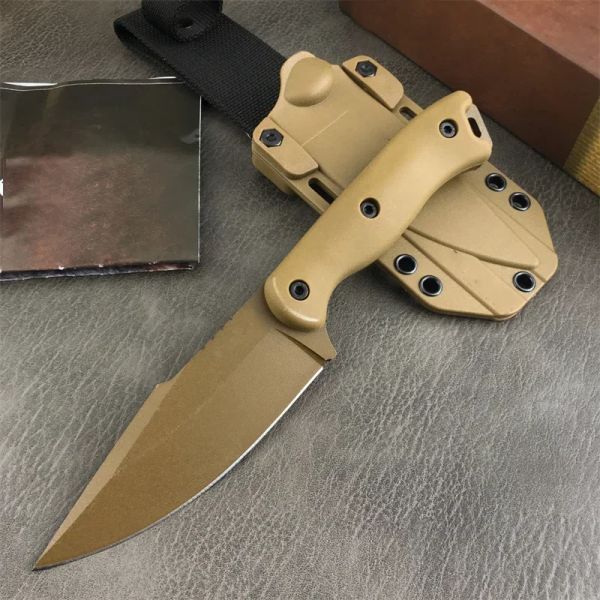 BK 18 Coltello tattico a lama fissa Manico in fibra di nylon Caccia nella natura selvaggia Coltello da sopravvivenza Attrezzi da campeggio all'aperto Fodero in Kydex