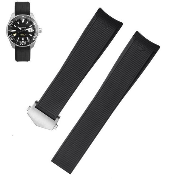 Uhrenarmbänder Gummiarmband für TAG WAY201AWAY211A 300|500 Armband 21 mm 22 mm Bogenende schwarz blau Band mit Faltschließe 230130