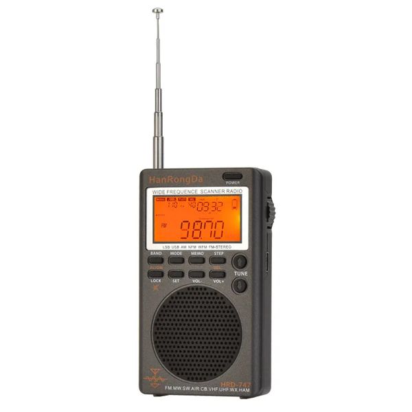 Radio Mini tragbares Radio Allband FM AM SW Radio HRD 747 Digitalanzeige VHF/UHF Kanalempfang Offroader Hanrongda Radio