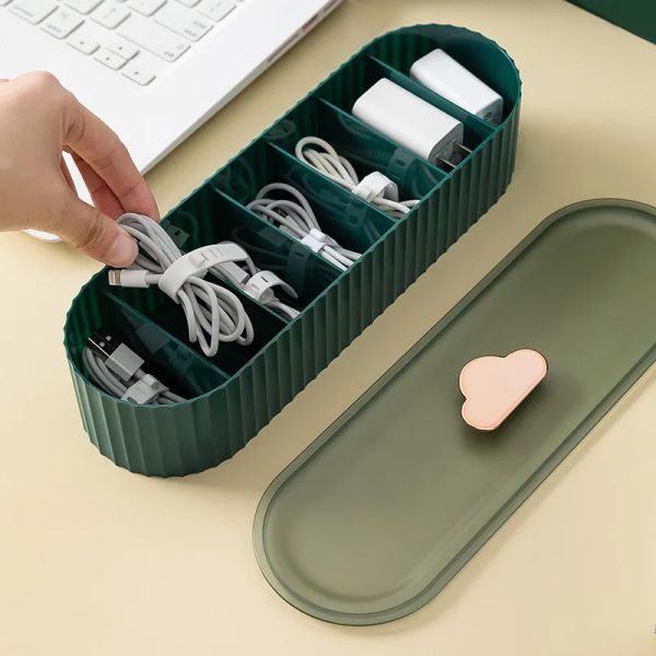 Ringe Kabel Aufbewahrungsbox Datenleitung Aufbewahrungsbehälter Schreibtisch Schreibwaren Make-up Organizer Schlüssel Schmuckschatulle Bürohalter