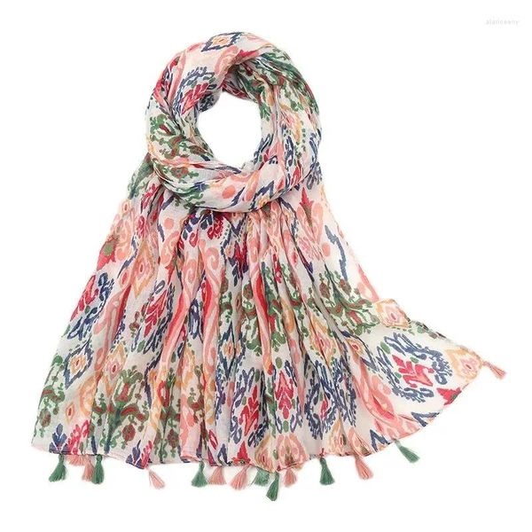 Sciarpe 31 Colori Moda Donna Stampa Morbida Spiaggia Sottile Hijab Scialli E Involucri Foulard Femminili Lunga Pashmina Bandana Stola Musulmana 180 90Cm