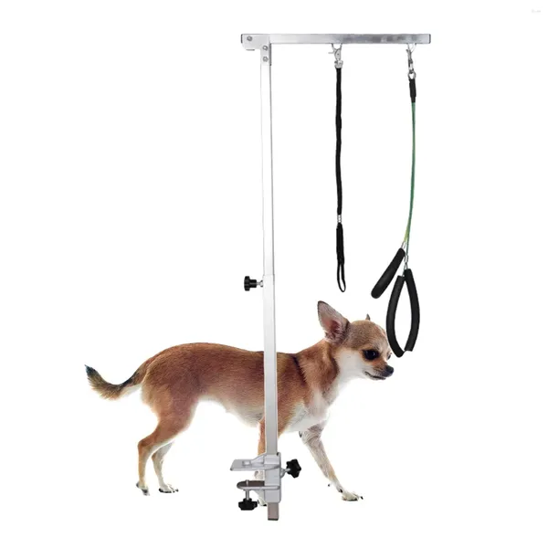 Suporte de mesa para preparação de roupas para cães, braço para animais de estimação ajustável com braçadeiras portáteis