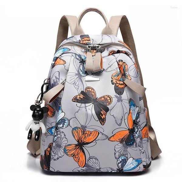 Sacos de escola anti-ladrão pena impressão mochila feminina oxford pano à prova dwaterproof água viagem casual mochila marca senhoras grande capacidade