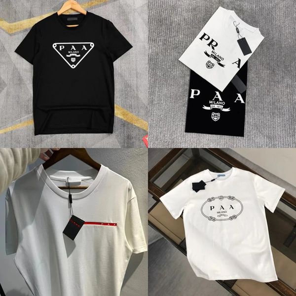 Camiseta Verão Mens Designer Camiseta Casual Milan Homem Mulheres Tees Carta Imprimir Mangas Curtas Luxo Homens Hip Hop Roupas de Algodão T-shirt S-4XL