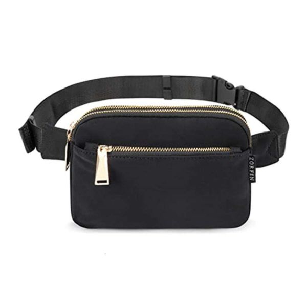 Bolsa de cintura da moda para mulheres, bolsa de cintura, quadril, bolsa de ombro, zíper duplo, bolsa crossbody com alça ajustável