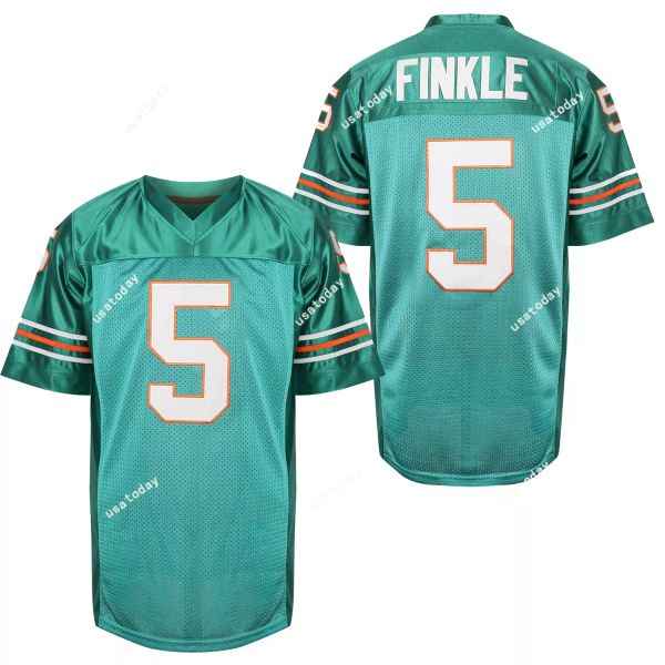 Mens 5 Ray FINKLE Ace Ventura Filme Jersey Teal Verde 100% Costurado Ray FINKLE Personalizado Retro Camisas de Futebol 8888