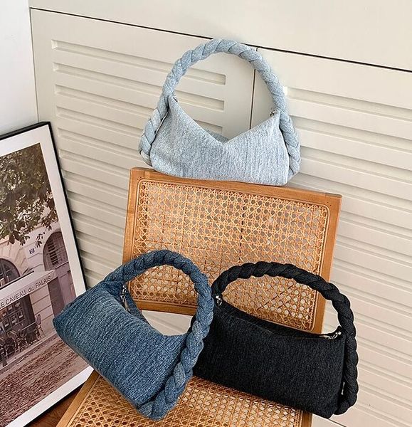 Mulheres Blue Denim Dumpling Bag Designer Chain Hobo Bolsa Macia Grande Capacidade Alta Qualidade Messenger Nuvem Crossbody Ombro Torcido Embreagem Underarm Bag