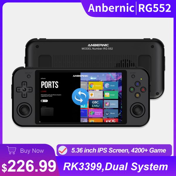 Spieler Anbernic RG353P RG552 Dual-System-Handspielkonsole IPS-Touchscreen-Video-Retro-Game-Player Android/Linux RK3399 4000+ Spiel