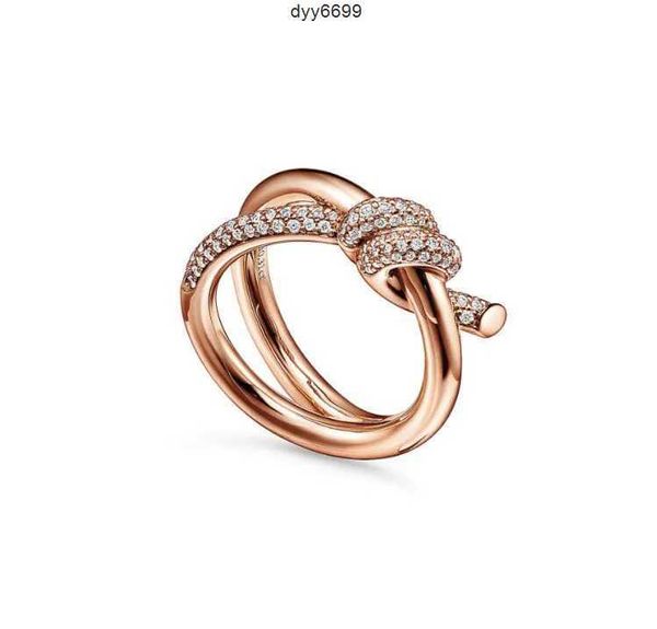 Zmf9 Ringe Band Bandringe Designer Knotenring Luxusdiamanten Moderinge für Frauen Klassischer Schmuck 18 Karat vergoldet Rose Hochzeitsgeschenk mit Box Großhandel Dqbe