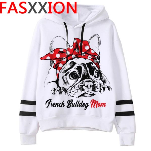 Moletons com moletom bulldog francês femme harajuku streetwear feminino hoddies harajuku