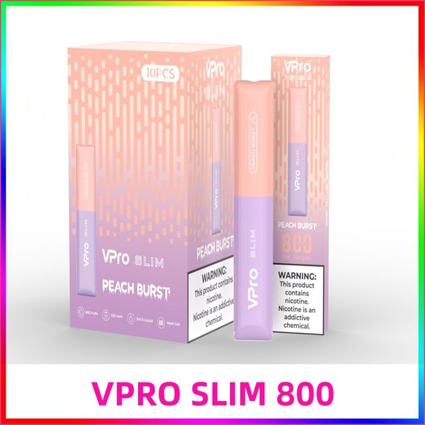 VPRO SLIM 800 Puffs Kapazität 320 mAh Liquidität 2 ml E-Liquid Mesh Coil 2 % Nikotin Bang 15000 Bang Box Crazvapes Vpro 800