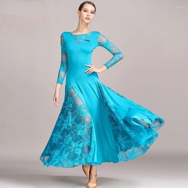 Palco desgaste moda vestido de competição de salão feminino 6 cores moderno valsa tango/vestido de dança latina/flamenco padrão tango