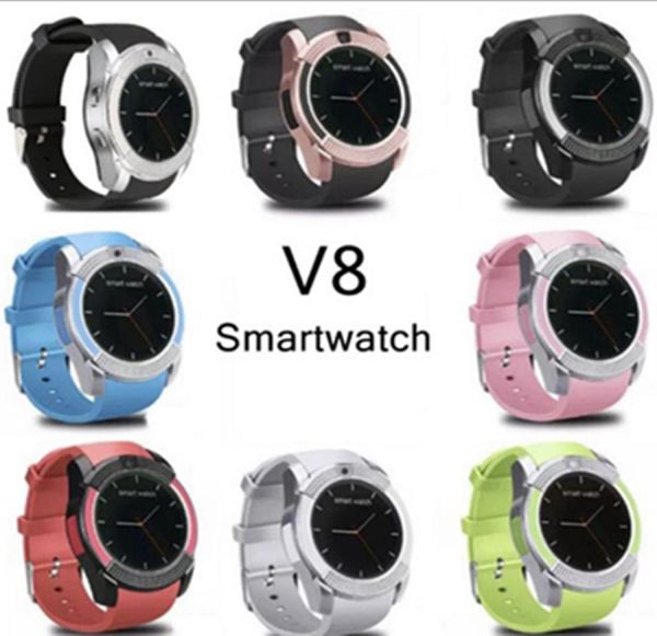 V8 Smart Watch Bluetooth Uhren Android 03M Kamera MTK6261D PK DZ09 GT08 Smartwatch mit Einzelhandelspaket 8 Farben5830917