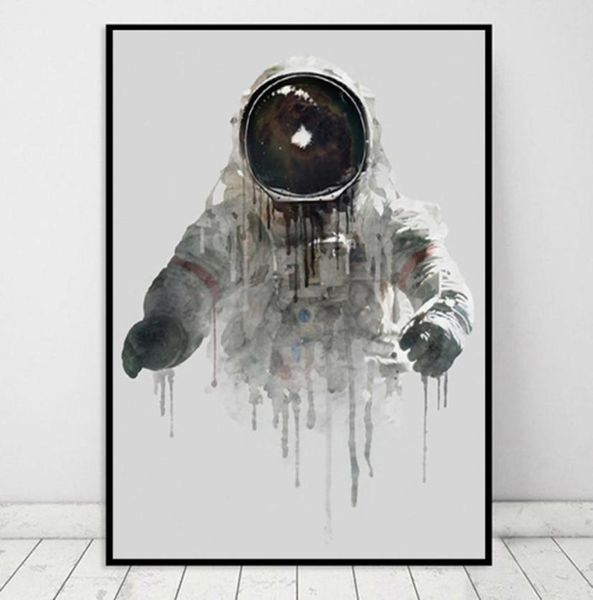 Astratta moderna Inchiostro Astronauta Poster e stampe Dipinti su tela Immagini di arte della parete per soggiorno Decorazione domestica Cuadros No Fr3369362