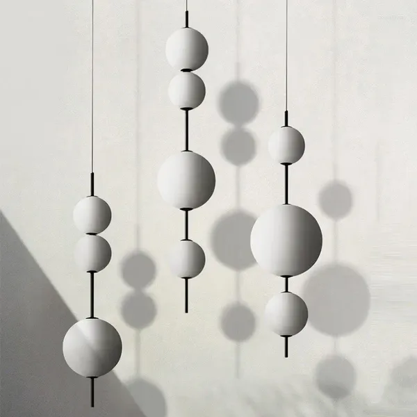 Pendant Lamps Nordic Minimalist Living Room And Bedroom Chandelier Creative Light Luxury LED Glass Bubble Ball Lamp For