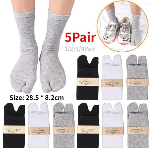 Herrensocken, 1–5 Paar, japanischer Stil, zwei Finger, Unisex, Clog, Polyester, Zehentrennung, Kimono, Flip-Flop, Sandale, geteilte Socke