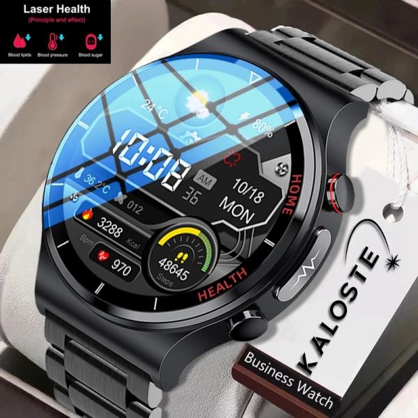 Relógios novo ecg + ppg relógio inteligente masculino sangao laser saúde freqüência cardíaca relógios temperatura do corpo rastreador de fitness smartwatch para huawei xiaomi