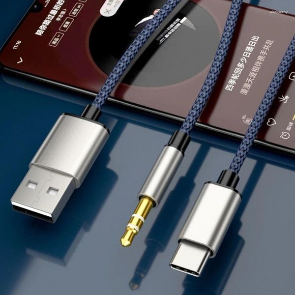 2 arada Type-C Araç Kablosu 1 Split 2 Tip C-USB A 3,5 mm Aux Kablo Hifi Hoparlörler/HeadphonedRop için Ses Kalitesi