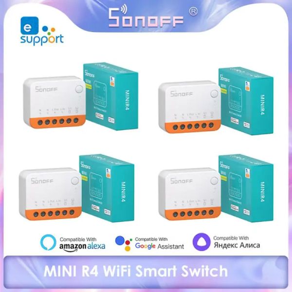 Управление Sonoff Mini R4 Extreme Wi -Fi Smart Switch через R5 Smate Voice Control Alexa Google Home 2way Switch Ewelink Smarthome Automation