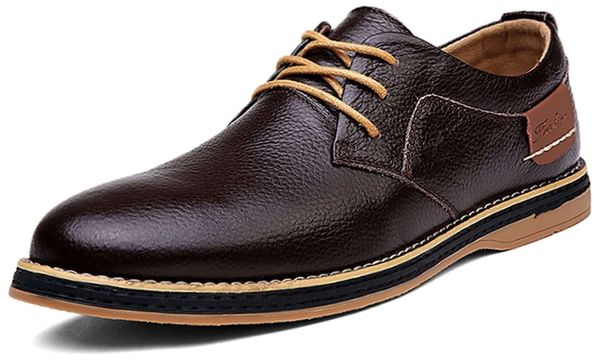 JINDELI Scarpe casual da lavoro Oxford formali da uomo in vera pelle marrone nero nero