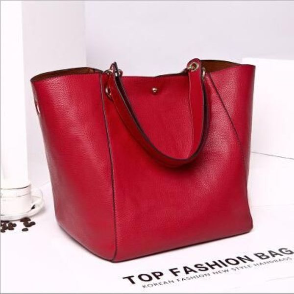 Designer-Borsa modello litchi grande capacità Borsa da donna stile USA borsa moda totes borsa in morbida pelle di alta qualità borsa da donna224N