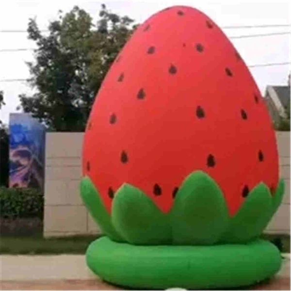 Atacado personalizado modelo de fruta brinquedo inflável morango balão de publicidade promocional com impressão base oxford à venda