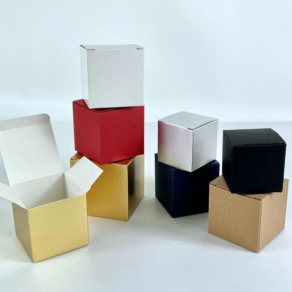 Geschenkpapier, 20/50 Stück, quadratische Verpackungsboxen aus Karton in mehreren Größen, Pralinenschachtel für handgemachte Seife/Schmuckpaket, Partyzubehör