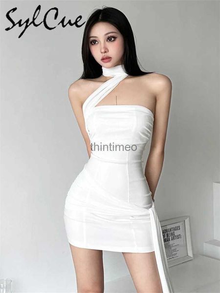 Temel gündelik elbiseler sylcue yaz Bachelor Party Beyaz Basit Zarif Olgun Güzel Güvenli Kadınsı Seksi Kadın Kısa Sıkı Elbise YQ240223