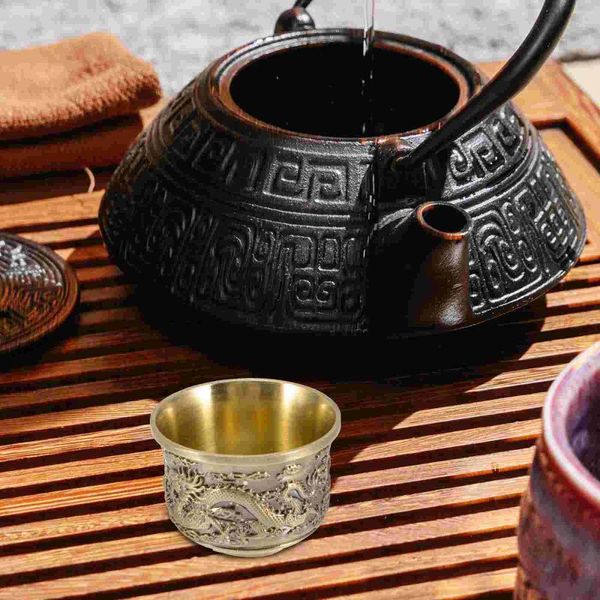 Bicchieri da vino Dragon Phoenix Cup Tè vintage Stile cinese Decorazione asiatica Casa Tazza da tè retrò Piccolo servizio da tè Tavolino Regalo Vas S