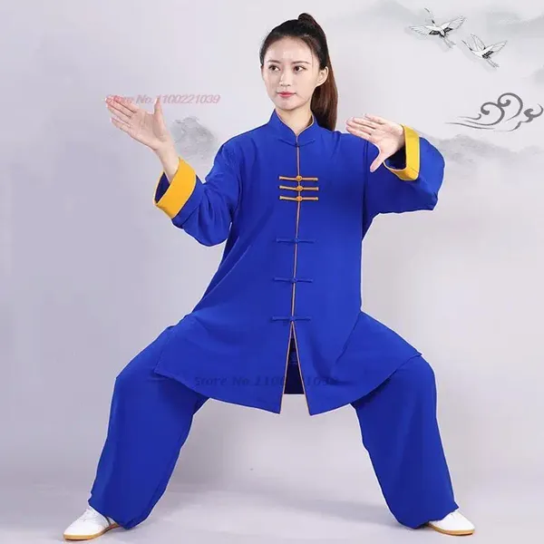 Abbigliamento etnico 2024 Uniforme cinese Tai Chi Tradizionale Wushu Taiji Esercizi mattutini Squadra Taichi Performance sul palco Kungfu