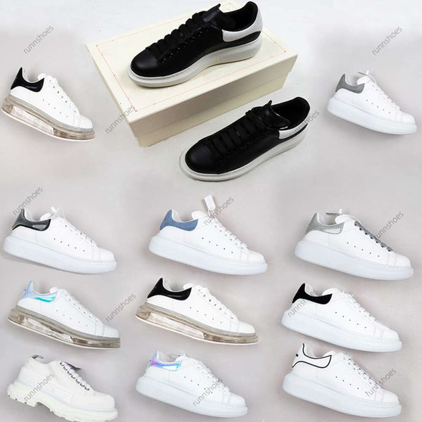 Mens mulheres sapatos esportivos largo branco bezerro liso lace-up tênis de couro bovino flat laces borracha par de volta larga na marca língua sapatos