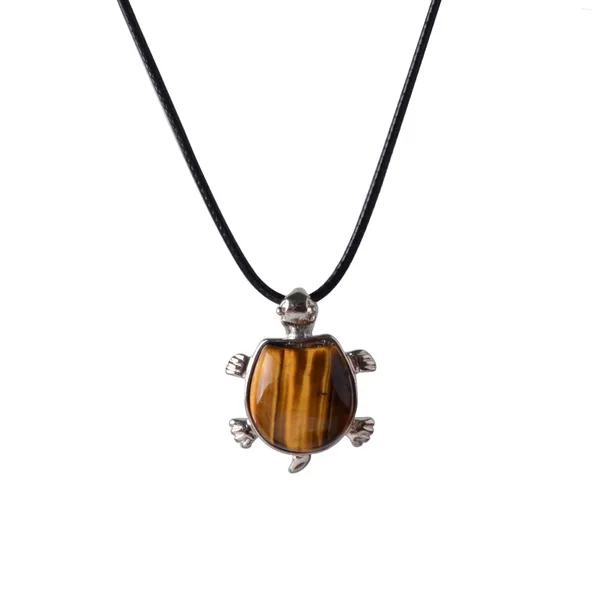 Anhänger Halsketten Tigerauge Schildkröte Nacklace Naturkristall Halbedelsteine Geben Sie das Geschenk für Männer und Frauen