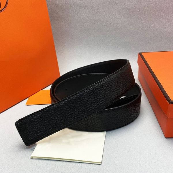 Cintura di design da uomo Moda classica Business Casual Lettera Fibbia in metallo liscio Cintura da donna in pelle da uomo Larghezza 3 8 cm con scatola arancione 273S