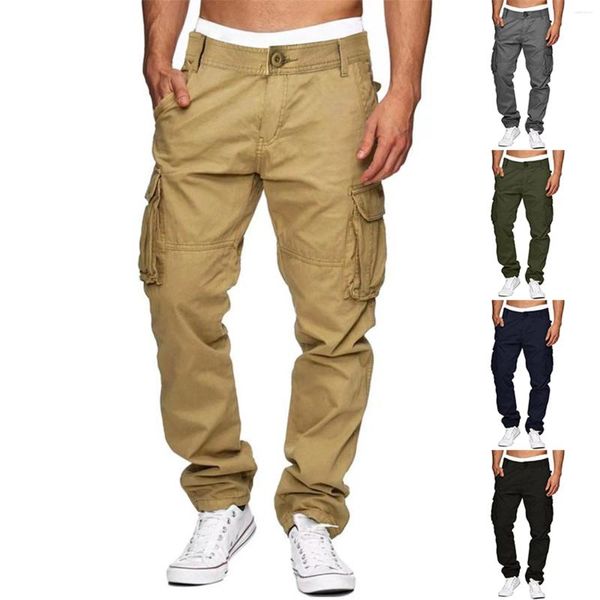 Calças masculinas 2024 hip hop joggers carga homens baggy harem harajuku multi-bolso sweatpants streetwear homens calças casuais