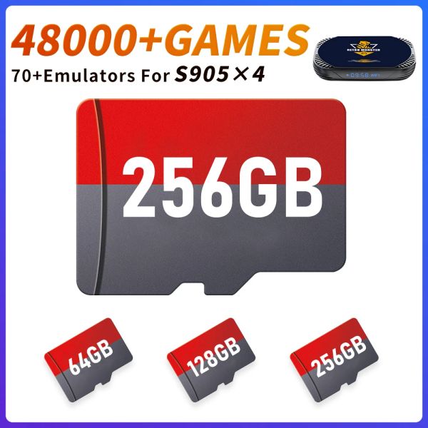 Spieler TF-Spielkarte 70+ Emulatoren mit 48000+ Retro-Spielen für PSP/PS1/NDS/N64/DC/SS/MAME Plug Play für S905X4 Spielekonsole/TV-Box