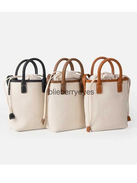 Totes Abendtaschen Kordelzug Eimer Umhängetaschen für Frauen 2023 Leinwand mit PU-Leder Top-Griff Einkaufstasche Handtasche lässig einfache Bolsas jerH24223