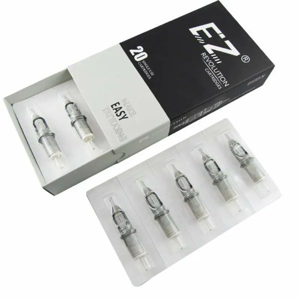 Aghi ez Revolution Cartuccia tatuatore Needles #06 0,20 mm fodera rotonda per microblading tatuaggio permanente sopracciglia per le sopracciglia per le sopracciglia permanenti permanenti eyeliner 20pcs