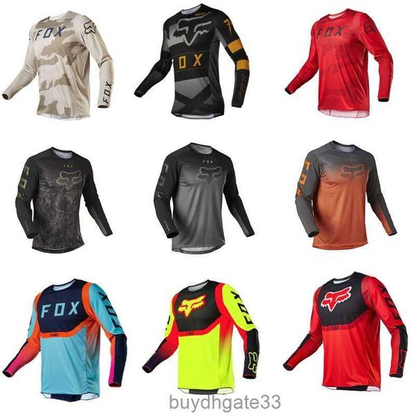 Sctk camisetas masculinas verão raposa múltipla camo mountain bike fora de estrada motocicleta ao ar livre ciclismo ternos secagem rápida respirável longo camiseta