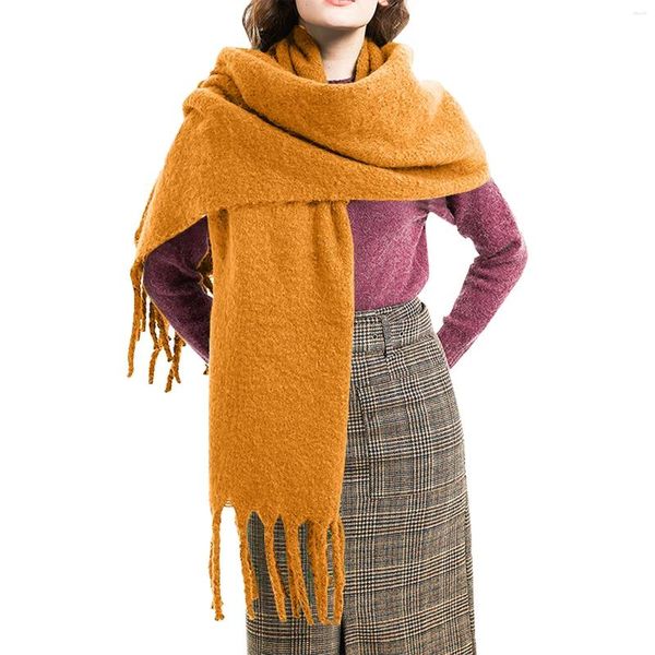 Sciarpe Autunno E Inverno Con Frange Grosse Cerchio Sciarpa Solida Sabbia Guanti Cappello Set Luce Per Ragazze