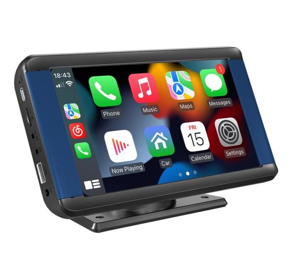 Monitor video portatile per auto senza fili da 7 pollici Lettore MP5 Monitor da tavolo automatico HD IPS Touch Screen Carplay Telefono interconnesso Mirrorl4199434