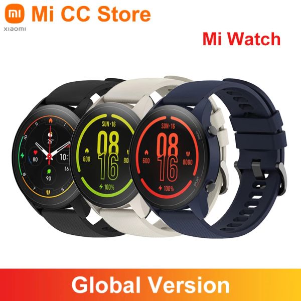 Relógios Versão Global Xiaomi 1.39 '' AMOLED GPS FIESS Tracker 5ATM Importação de freqüência cardíaca esportiva Mi Smart Watch