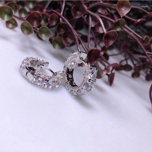 Orecchini a cerchio vendita multistrato zircone cubico micro pavimentato CZ completo per gioielli coreani in argento sterling 925