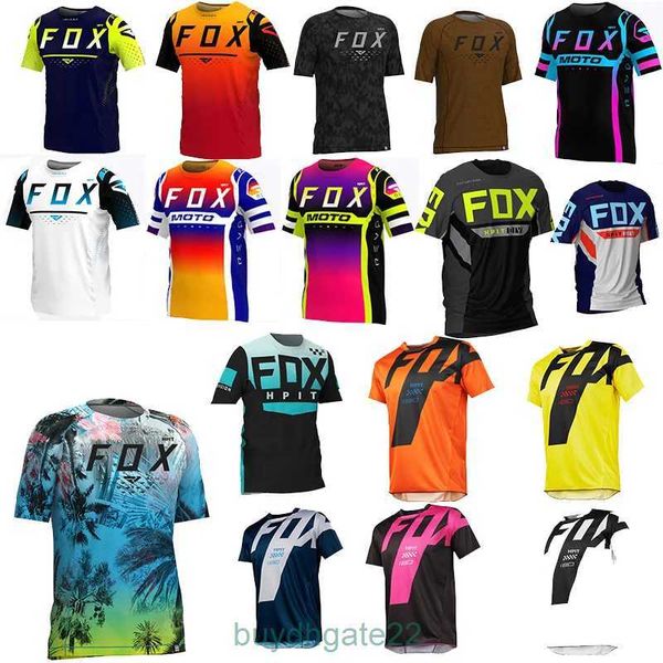 Erkek Tişörtler Motokros Dağ Enduro Bisiklet Giyim Bisiklet Moto Yokuşuk T-Shirt Hpit Fox Kadın Erkek Bisiklet Jersey MTB Gömlek BMX 15Z9